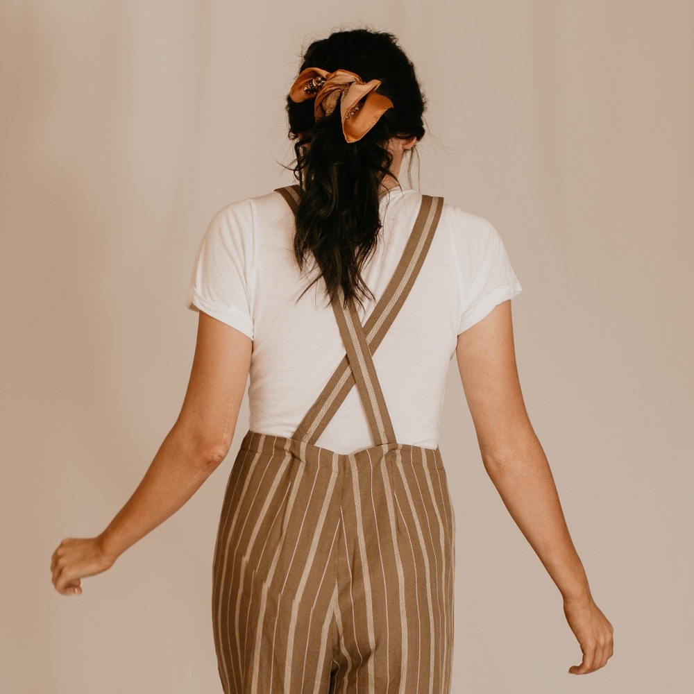 STRIPED PINAFORE Jumpsuit - Picture 3 of 5